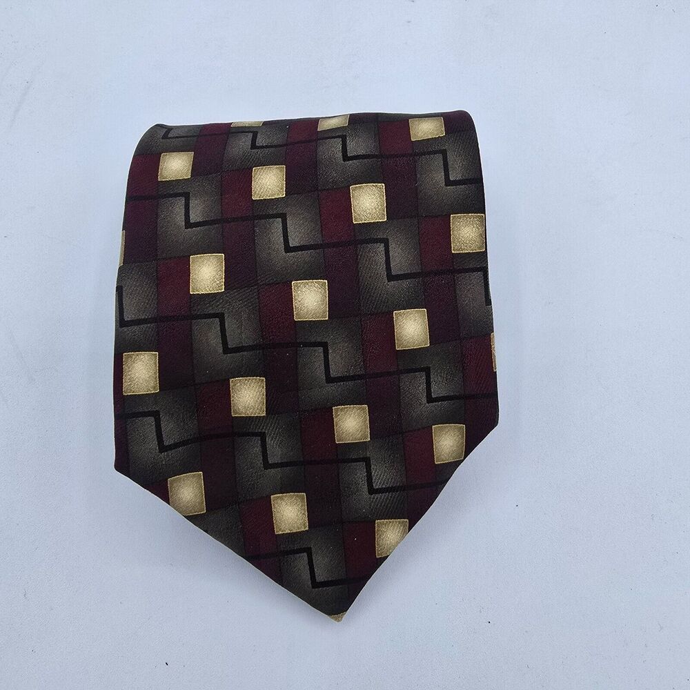 Necktie Mens Vintage Repp Handmade Iridescent Brown Red Metallic Silk, 63 By 4